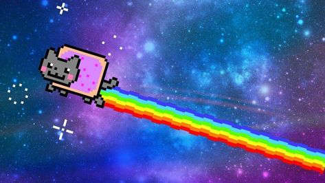 Nyan Cat Wallpapers, Nya Cat, Nyan Nyan, Cat Wallpapers, 2010s Nostalgia, Kawaii Background, Galaxy Cat, Cat Background, Nyan Cat