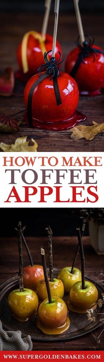 It wouldn’t be Halloween or Bonfire night without toffee apples Toffee Apples Recipe, Easy Halloween Recipes, Easy Healthy Pasta Recipes, How To Make Toffee, Toffee Apples, Pasteles Halloween, Apple Recipe, Toffee Apple, Festive Desserts