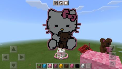 Kitty Crafts, Mc Ideas, Minecraft Inspiration, Heart Banner, Hello Kitty Crafts, Diy House Plans, Cute Minecraft Houses, Minecraft Inspo, Minecraft Stuff