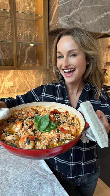 Giadzy on Instagram: "This One Pan Italian Shrimp And Rice is a great one pot dish that is light yet bursting with flavor and packed with protein. Herbs and tomatoes give it great layers of flavor that makes you want to keep going back for more. It will definitely become a recurring character in your weekly rotation! Grab the #recipe in the profile link! https://giadzy.com/blogs/recipes/one-pan-italian-shrimp-and-rice?_pos=1&_psq=shrimp+and+rice&_ss=e&_v=1.0" One Pan Italian Shrimp And Rice Giada, One Pot Shrimp And Rice, Oven Shrimp Recipes, Risotto Dinner, Italian Shrimp, Shrimp And Rice Recipes, Giada De Laurentiis Recipes, Shrimp Risotto, Giada Recipes