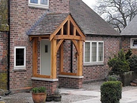 How to brighten up an ex-council house | Houzz UK Corner Porch, Porch Oak, Oak Porch, Front Door Canopy, Porch Canopy, Porch Kits, Cottage Porch, Building A Porch, Porch Uk