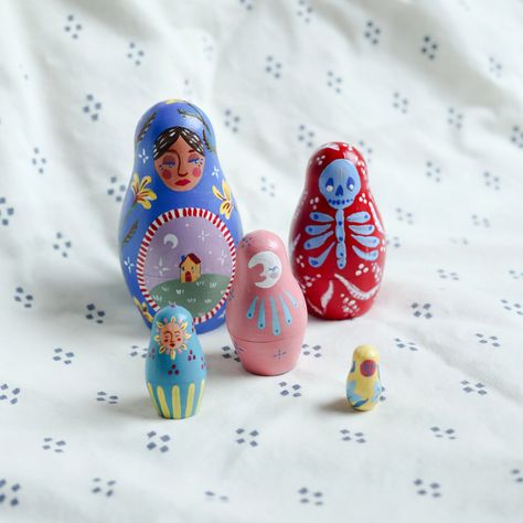 Matryoshka Doll Set | Abi Prie Diy Russian Nesting Dolls, Matroyska Doll, Nesting Dolls Diy, Matryoshka Doll Art, Matryoshka Doll, Russian Nesting Dolls, Doll Set, Nesting Dolls, Crafty Craft