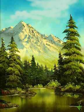 Bob Ross - The Joy of Painting - Valley View - Video. Order Bob Ross work of art from cheapwallarts.com with free shipping to your door. Bob Ross Art, Robert Wood, Bob Ross Paintings, Landscape Quilt, The Joy Of Painting, Scenery Paintings, Image Nature, Painting Party, A Bob