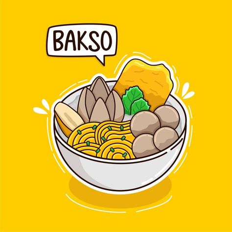 Retro Graphic Design, Food Logo Design, Simple Food, Color Palette Bright, Oil Pastel Art, Creative Gift Wrapping, Funny Drawings, Food Illustration, Indonesian Food