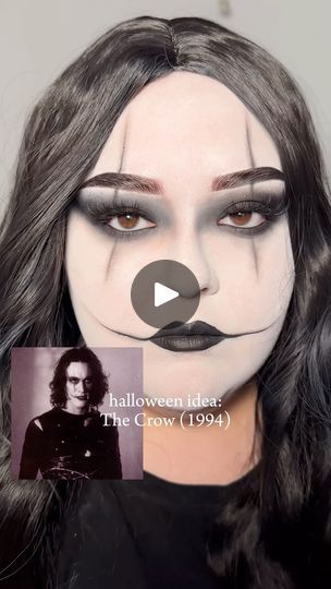 2.3K reactions · 19 shares | simple halloween costume idea: The Crow (1994)🐦‍⬛⛓️🖤

starting off spooky season with a spooky ooky look! I watched The Crow (1994) for the first time a few months ago (“first time???” YES I KNOW LOL) & knew I had to recreate Eric Draven’s makeup!! 👻

products used: @mehronmakeup clown white
@maccosmeticsusa long wear fluid line eyeliner in soft flat black
@valentino.beauty color graph eyeliner pencil 
@hudabeauty easy bake powder in sugar cookie, pretty grunge eyeshadow palette, lip contour 2.0 in nocturnal, + liquid matte lipstick 
@espressoh_ hey broh brow gel 

#halloween #halloweenlook #thecrow #halloweenmakeup #makeup #makeuptutorial #costumeideas #makeupinspo #halloween2024 #ericdraven #makeupartist | Olivia Hernandez | French Police · Vampiro Eric Draven Makeup, The Crow Makeup For Women, Grunge Eyeshadow, The Crow 1994, Line Eyeliner, Simple Halloween Costume, Eric Draven, French Police, Valentino Beauty