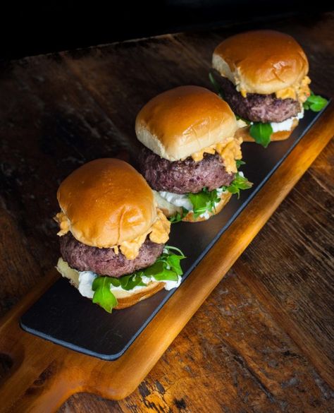 Japanese Beef, Brioche Bun, Kobe Beef, Beef Sliders, Burger Sliders, Eat Beef, Slider Buns, Wagyu Beef, Pimento Cheese