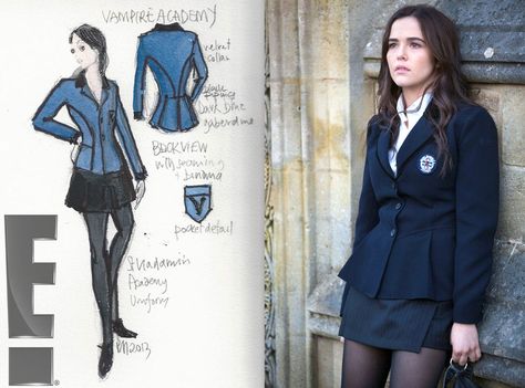 Vampire Academy's Costume Designer Ruth Myers Reveals Sketches! See the Pics! | E! Online Mobile St Vladimir Academy, Vampire Academy Rose, Vampire School, Geek Costume, Academy Uniform, Vampire Academy Movie, Academy Uniforms, Rose Hathaway, Modern Costumes