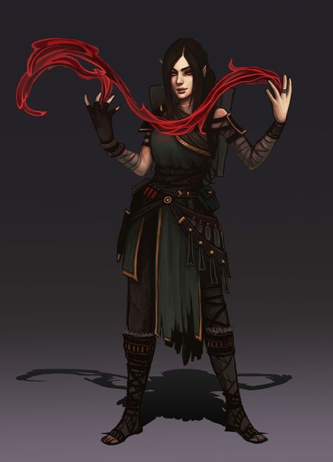 Blood mage, Linn Kristine Pettersen on ArtStation at https://www.artstation.com/artwork/gBAlP Rpg Wallpaper, Anime Blood, Blood Mage, Dragon Age Rpg, Dnd Elves, Blood Hunter, Roleplay Characters, Rpg Dice, Female Character Concept