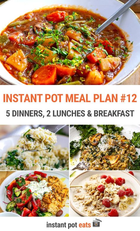 Instant Pot Meal Plan, 5 Dinners, Mediterranean Diet Recipes Dinners, Pasta E Fagioli Soup, Mediterranean Diet Meal Plan, Red Lentil Soup, The Mediterranean Diet, Vegetable Stew, Spaghetti Recipes