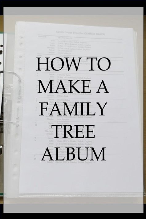 How To Start A Family Tree, Family Ancestry Project, Family History Album Ideas, Family Genology Tree, Family Tree Photo Album Ideas, Family Tree Album Ideas, Creating A Family Tree, How To Make A Family Tree Book, Family History Scrapbook Ideas