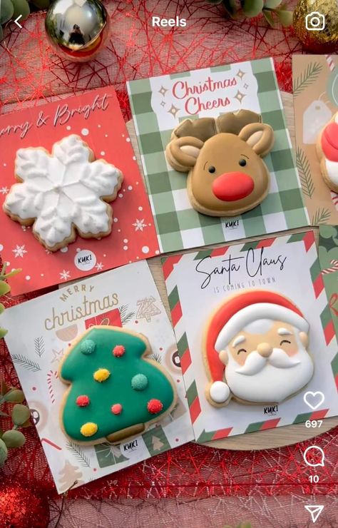 Mini Cookie Sets, Sugar Cookie Packaging Ideas, Christmas Present Cookies, Christmas Cookie Gift Ideas, Mini Cookies Packaging, Cookie Hampers, Christmas Cookie Sets, Nye Cookies, Mini Christmas Cookies