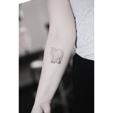 101 Amazing Polar Bear Tattoo Designs You Need To See! 16 Outsons Minimalistic Bear Tattoo, Polar Bear Tattoo For Women, Arctic Tattoo, Polar Bear Tattoo, Cubs Tattoo, Bear Tattoo Designs, Bear Tattoos, Bear Tattoo, Tattoo Parlors