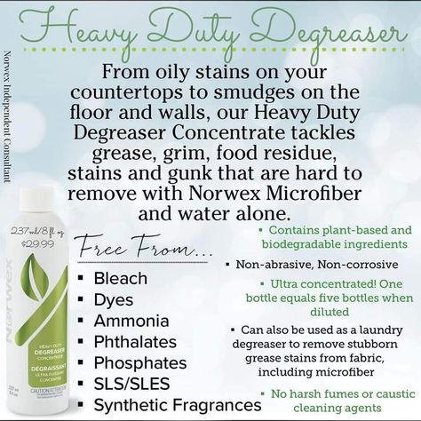 Norwex Microfiber, Norwex Consultant, Norwex Cleaning, Grease Stains, Cleaning Agent, Chemicals, Biodegradable Products, Plant Based, Heavy Duty