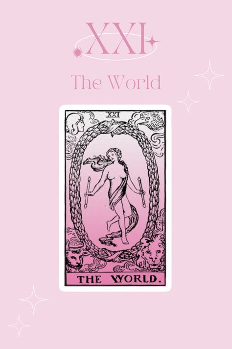 The World card represents an ending to a cycle of life, a pause in life before the next big cycle beginning with the fool. It is an indicator of a major and inexorable change, of tectonic breadth. World Tarot Card, The World Tarot Card, Tarot Cards Major Arcana, The World Tarot, Tarot Cards Art, Cards Art, Cycle Of Life, Fortune Telling, Major Arcana