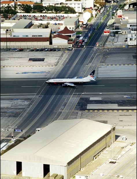 Gibraltar Airport, Airport Runway, Railroad Crossing, Plane Ride, Daily Math, Minimal Space, Air Cargo, Ride On, A Train