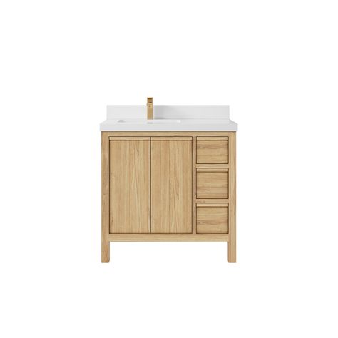 Willow Collections 36 x 22 Elizabeth Teak Left Offset Sink Bathroom Vanity with Quartz or Marble Countertop     The Elizabeth Collection is a stunning bathroom vanity that exudes artistry and quality craftsmanship. Teak Bathroom Vanity, Natural Cabinets, Teak Bathroom, Calacatta Nuvo, Carrara Quartz, Ideal Bathrooms, Stunning Bathrooms, Wood Countertops, Bathroom Sink Vanity