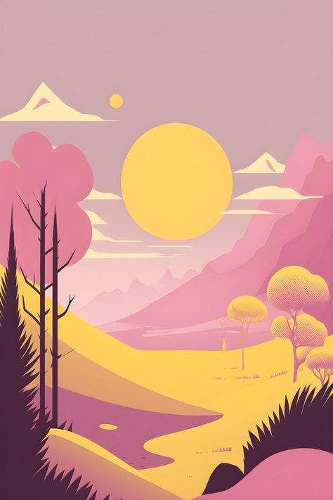 purple minimalist landscape Color Block Landscape, Purple Minimalist, Purple Landscape, Tapestry Ideas, Animated Photos, Stylized Art, Minimalist Illustration, Landscape Digital, Minimal Wallpaper