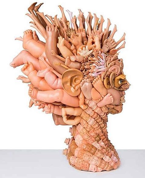 They're very weird. And VERY wonderful. | 25 Stunning Sculptures Made From Recycled Toys Art Bizarre, Recycled Toys, Collage Kunst, Toy Sculpture, Toy Art, Wow Art, Recycled Art, Assemblage Art, Doll Parts