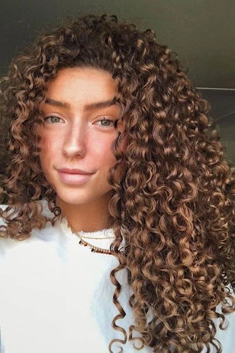 Hazelnut spirals Hair Color Ideas For Brunettes Curly Natural, Mushroom Brown Curly Hair, Caramel Curly Hair Honey Natural Curls, Caramel Brown Curly Hair, Chocolate Brown Curly Hair, Teenage Hair, Hair Brunettes, Brunette Shades, Blonde Highlights Curly Hair