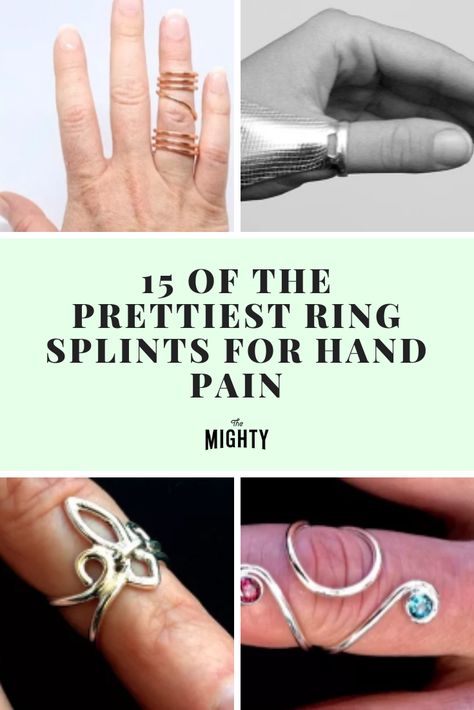 15 Pretty Ring Splint Jewelry for Ehlers-Danlos Syndrome, Arthritis | The Mighty #rings #ringspiration #handpain #pain #selfcare #chronicillness #chronicpain #ehlers #eds #ehlersdanlossyndrome #zebra #chroniclife #chronicwarrior Ring Splints, Elhers Danlos Syndrome, Ehlers Danlos Syndrome Hypermobility, Chronic Back Pain, Hand Pain, Pretty Ring, Ehlers Danlos Syndrome, Invisible Illness, Chronic Fatigue