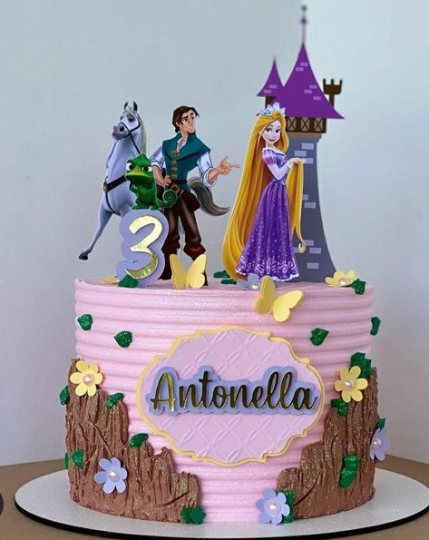 Rapunzel Birthday Cake Simple, Pastel Rapunzel, Rapunzel Cake Topper, Rapunzel Birthday Cake, Princess Theme Cake, Bolo Rapunzel, Rapunzel Cake, Rapunzel Birthday Party, Tangled Birthday