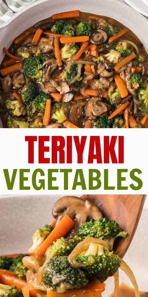 how to make the best easy teriyaki vegetables recipe. Better than takeout! Stir Fry Vegetables Recipe, Teriyaki Vegetables, Veggie Stir Fry Recipes, Stir Fry Vegetables, Vegetable Stir Fry Recipe, Teriyaki Stir Fry, Vegetarian Stir Fry, Teriyaki Chicken And Rice, Easy Stir Fry Recipes