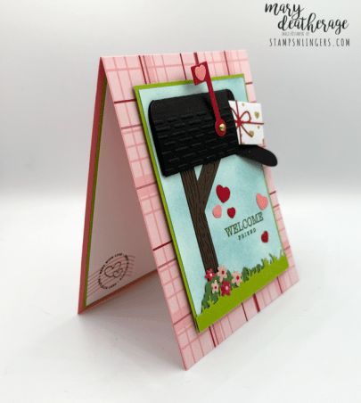 Stampin’ Up! Most Adored Sending Love Welcome Card with Video Tutorial | Stamps – n - Lingers Stampin Up Sending Love Cards, Stampin Up Sending, Stampin Up Valentine Cards, Sending Sunshine, Sending Smiles, Sending Mail, Valentine Mailbox, Cute Envelopes, Global Design Project