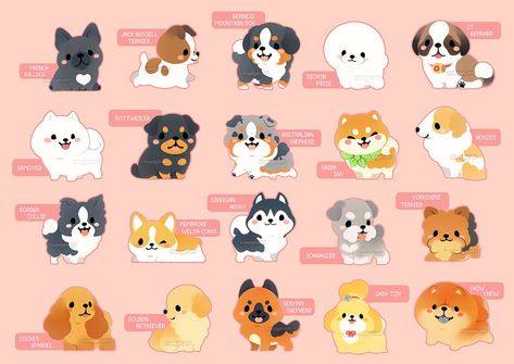 Ida 🍩11 days🍩 on Twitter: "20 good pups! 🐶… " Chibi Animals, Chibi Dog, Cute Dog Drawing, Breeds Of Dogs, Cute Kawaii Animals, Stickers Kawaii, 강아지 그림, Cutest Animals, Cute Animal Drawings Kawaii