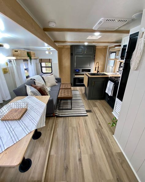 David & Carrie | 2011 Keystone Laredo 291 bunkhouse renovation is complete Our customers picked up their camper on Friday. This renovation was a client… | Instagram Bus Makeover, Rv Living Room, Camper Renovations, Rv Interior Design, Rv Redo, Camper Reno, Rv Interior Remodel, Camper Interior Design, Rv Dreams