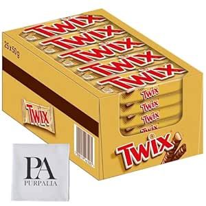 Twix Candy Bars Bulk: 50g Individually Wrapped Full-Size Caramel Cookie Bars - Satisfy Your Sweet Tooth with Twix! (Purpalia Packaging) (25 Pack) Twix Aesthetic, Caramel Cookie Bars, Twix Candy, Caramel Cookies Bars, Bakery Supplies, Candy Bars, Gourmet Food, Cookie Bars, Candy Bar