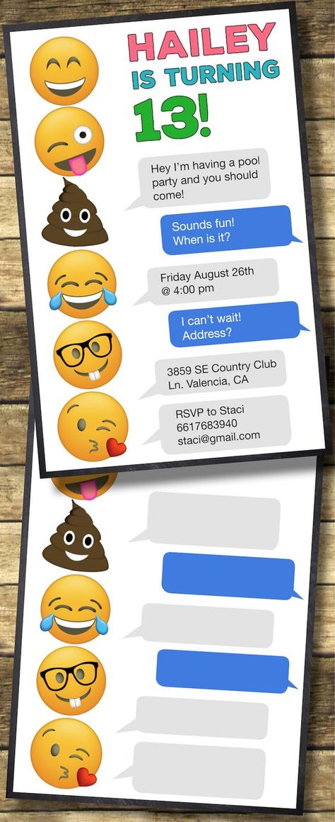 Emoji Birthday Invitations Free Printable Template. Free printable Emoji party invitations template. Easy DIY Emoji party. Easy teenage girl party invites. Emoji Party Invitations, Emoji Invitations, Emoji Birthday Invitations, Party Emoji, Birthday Party Invitations Free, Princess Invitation, Emoji Birthday Party, Girls Party Invitations, Invitations Template