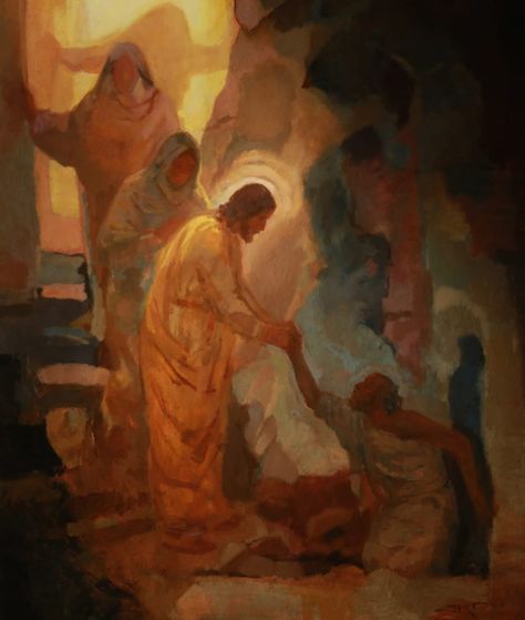 The Raising Of Lazarus, J Kirk Richards Art, Jesus Resurrection Pictures, Jesus Raises Lazarus, J Kirk Richards, Paintings Of Christ, Raising Of Lazarus, Famous Works Of Art, Jesus Christ Painting