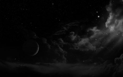 Aesthetic Dark, Laptop, Wallpapers, Black And White, Stars, White, Black