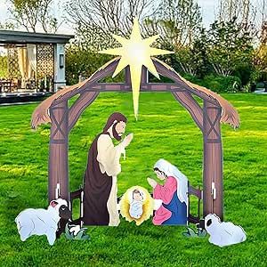 HEDIROLL Outdoor Nativity Scene,27.5''Yard Weatherproof Nativity Display Set for Holy Family,Xmas Nativity Lawn Religious Scenes,Easter Sets.Water-Resistant -Multicolor. Nativity Sets Display, Nativity Sets For Sale, Outdoor Nativity Sets, Nativity Scene Diy, Nativity Scene Display, Outdoor Nativity Scene, Nativity Scene Sets, Jesus Birth, Christmas Garden Decorations