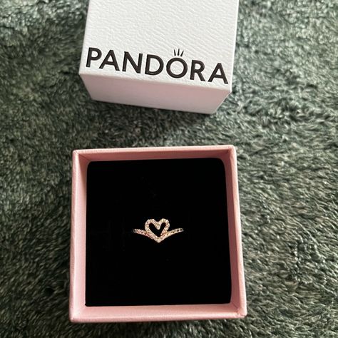 Brand New Ring Size 6 Rose Gold New In Box Pandora Rings Rose Gold, Gold Pandora Ring, Gold Pandora Rings, Pandora Rings Gold, Pandora Heart Ring, Promise Rings Pandora, Pandora Stackable Rings, Pandora Rings Princess, Gold Pandora