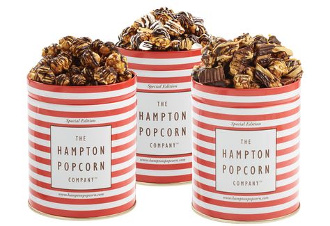 3 Flavor Popcorn Tins Tin Packaging Design, Popcorn Tins, Kettle Popcorn, Tin Packaging, Toffee Crunch, Cheese Popcorn, Popcorn Tin, Popcorn Gift, Dessert Gifts