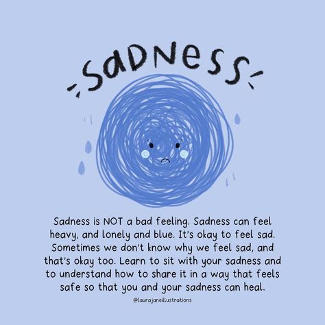 Laura Jane Jones on Instagram: “It’s okay to feel sad. It’s okay to not know why you feel sad. Sadness is not a bad feeling, it’s a human feeling like all the others.…” Emotional Awareness, Bad Feeling, Mental And Emotional Health, Mental Health Matters, Coping Skills, Emotional Health, Psych, Pretty Words, A Bad