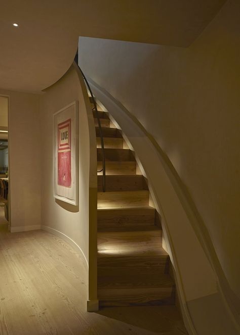 Lights Under Stairs, Modern Staircase Lighting, Stairway Lighting Ideas, Staircase Slide, Stair Wall Lights, Staircase Wall Lighting, Staircase Lighting Ideas, Stair Slide, Stair Walls