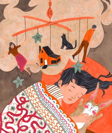 Rikka Sormunen Dream Illustration, Slaap Lekker, Haruki Murakami, Arte Inspo, Art Et Illustration, Art And Illustration, Editorial Illustration, Childrens Illustrations, Children's Book Illustration