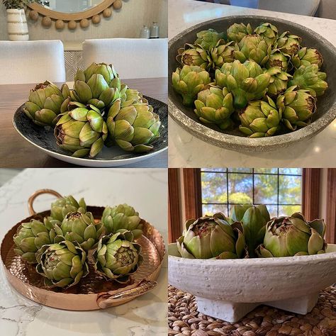 GiftYou [6-Pack] Large Artificial Artichoke Fake Vegetables and Fruits for Kitchen Decorations (Green) Faux Artichokes, Artichoke Decor, Thanksgiving Kitchen Decor, Diy Kitchen Table, Wedding Party Table Decorations, Home Wedding Party, Kitchen Decorations, Fruit Display, Fall Kitchen Decor