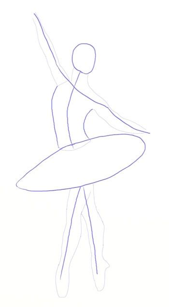 Draw A Ballerina, Dancer Drawing, Ballet Drawings, Ballerina Drawing, Draw Step By Step, Dancing Drawings, Ballerina Art, Dancers Art, Canvas Painting Tutorials