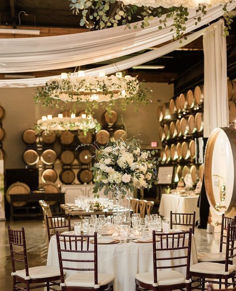 Barrel Room Wedding, Ceiling Draping, Barrel Room, Winery Wedding, Cake Decor, Party Rentals, Rehearsal Dinners, Rehearsal Dinner, Party Design