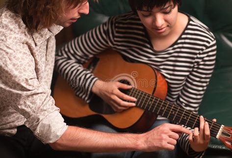 Musician Teaches Female Student To Play the Guita. Young Male Musician Teaches F , #SPONSORED, #Female, #Student, #Musician, #Teaches, #Play #ad Guitar Songs For Beginners, Guitar Fingers, Online Guitar Lessons, Learn Violin, Violin Lessons, Guitar Teacher, Guitar Acoustic, Guitar Tips, Guitar For Beginners