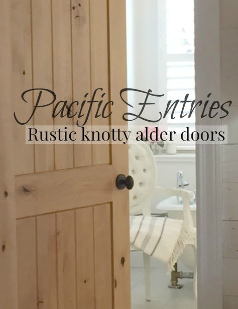 Wood Interior Doors With White Trim Farmhouse, Interior Solid Core Doors, Knotty Alder Doors With White Trim, Alder Doors With White Trim, Stained Doors With White Trim, Wood Doors With White Trim, White Trim With Wood Doors, Knotty Alder Trim, Stained Doors White Trim