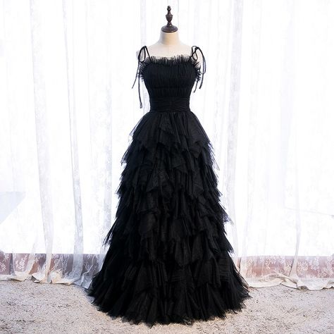 Smarter Shopping, Better Living! Aliexpress.com Strapless Evening Dress, Spaghetti Strap Prom Dress, Tulle Evening Dress, Long Prom Gowns, Lace Wedding Dress Vintage, A Line Prom Dresses, فستان سهرة, Black Tulle, Vestidos Vintage