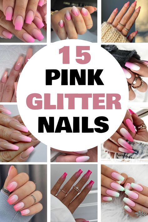 Pink, Glitter, Nails, Nail Art, Manicure, Pink Nails, Glitter Nails, Sparkle, Pink Glitter, Nail Design, Nail Polish, Glamour, Beauty, Fashion, Style, Trendy, Chic, Nail Trends, Nail Inspiration, Nail Ideas Glitter Nails Ideas, Pink Sparkle Nails, Magenta Nails, Dark Pink Nails, Pale Pink Nails, Popular Nail Art, Nails Sparkle, Pink Glitter Nails, Glittery Nails