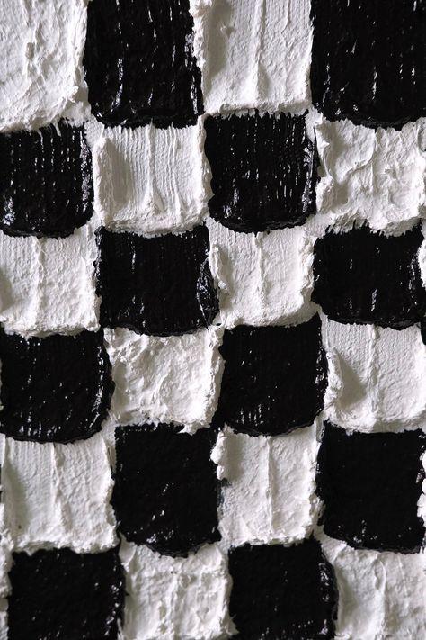 DIY CHECKERBOARD ARTWORK // — Me and Mr. Jones Diy Checkered Wall, Checker Aesthetic, Checkered Painting, Checkerboard Aesthetic, Diy Checkerboard, Checkerboard Art, Black And White Board, Checkered Aesthetic, Acrylic Gel Medium