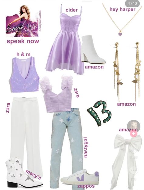 Concert Outfits For Taylor Swift, Speak Now Tour Outfit Ideas, Taylor Swift Album Concert Outfits, Taylor Swift Taylor Swift Outfits, Taylor Swift Album Outfits Speak Now, Speak Now Outfit Eras Tour, What To Wear To A Taylor Swift Concert Speak Now, Taylor Swift Concert Outfit Speak Now Era, Taylor Swift Speak Now Inspired Outfits