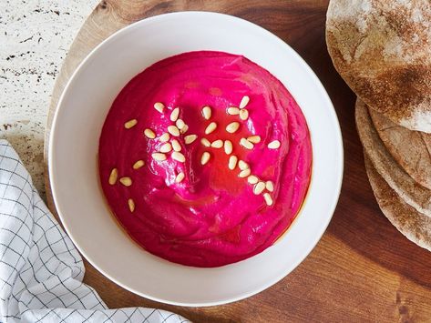 Tahini and Beet Dip Recipe | Saveur Beet Dip, Goat Cheese Appetizer, Beet And Goat Cheese, Tahini Recipe, Chicken Tagine, Elegant Appetizers, Red Beets, Dip Recipe, Middle Eastern Recipes