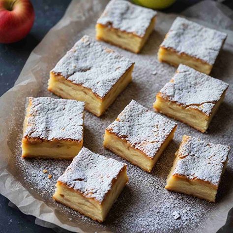 THE AMAZING APPLE & RICOTTA SQUARES Apple Ricotta, Italian Custard, Ricotta Cake Recipes, Recipe Using Apples, Chocolate Cream Puff, Cannoli Filling, Cannoli Recipe, Cannoli Cream, Ricotta Recipes